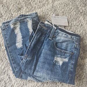 Women's Blue Distressed Jeans